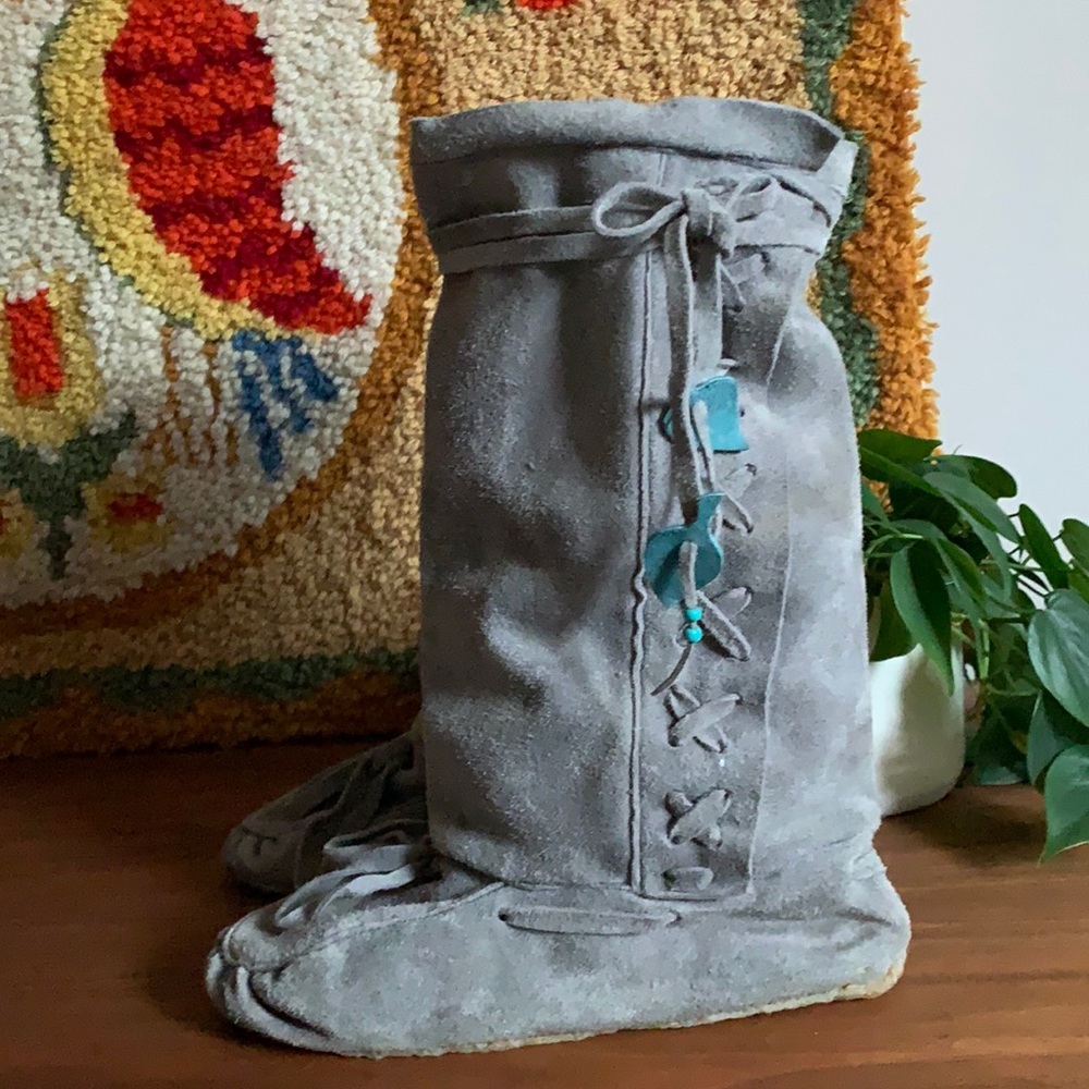 Gray Leather Muk Luk Light Boot Size 10